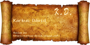 Karkus Dávid névjegykártya