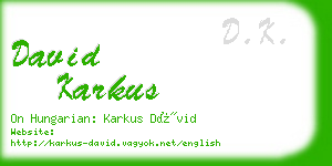 david karkus business card